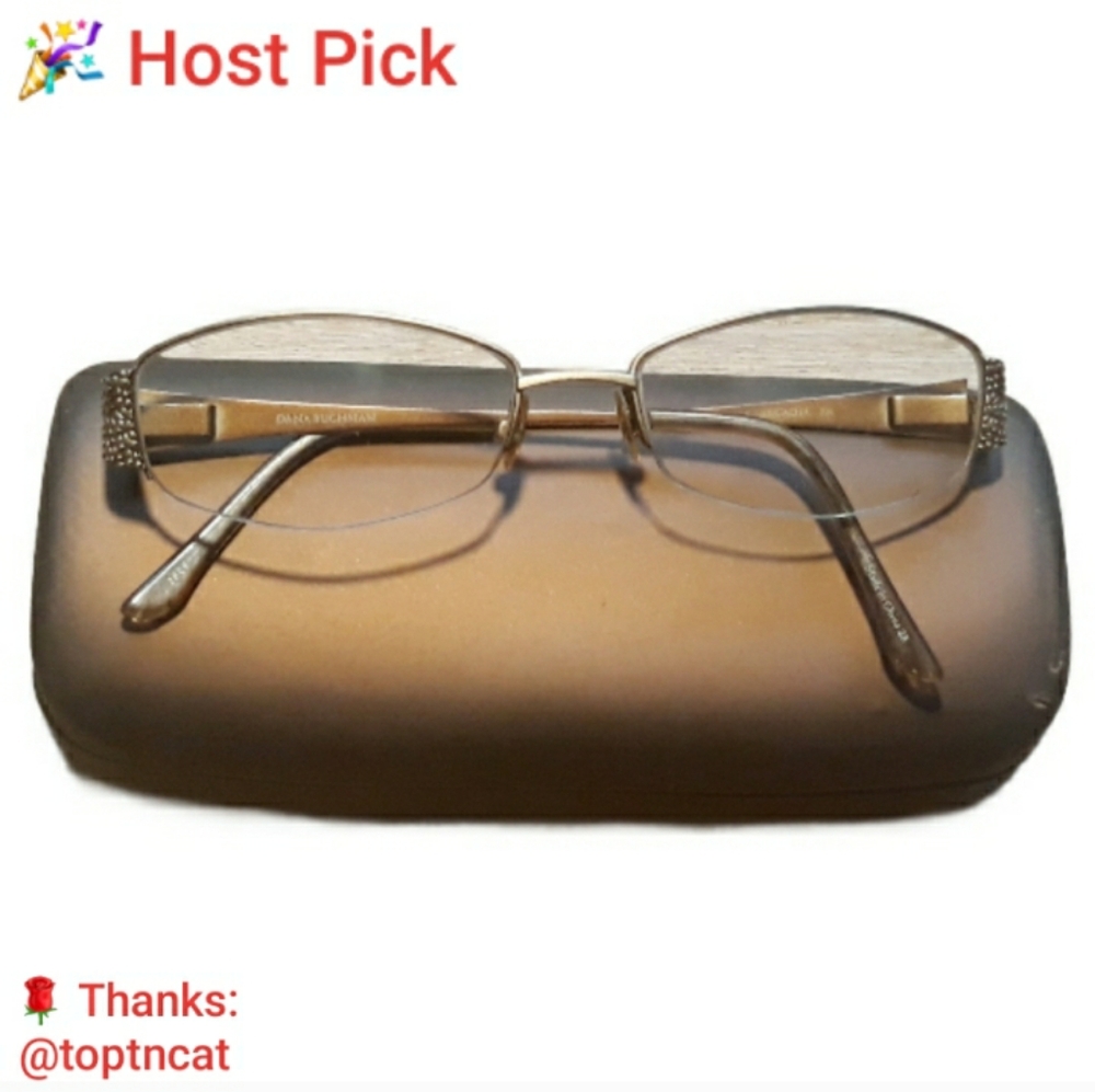 Dana Buchman Arcadia BR 53-17-138 Semi Rimless Eyeglasses Frames - Gold